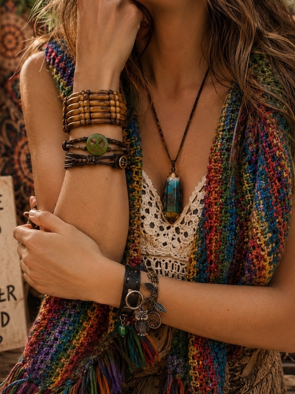 Ultimate Boho Collection | Handmade Scarf + 4 Boutique Accessories